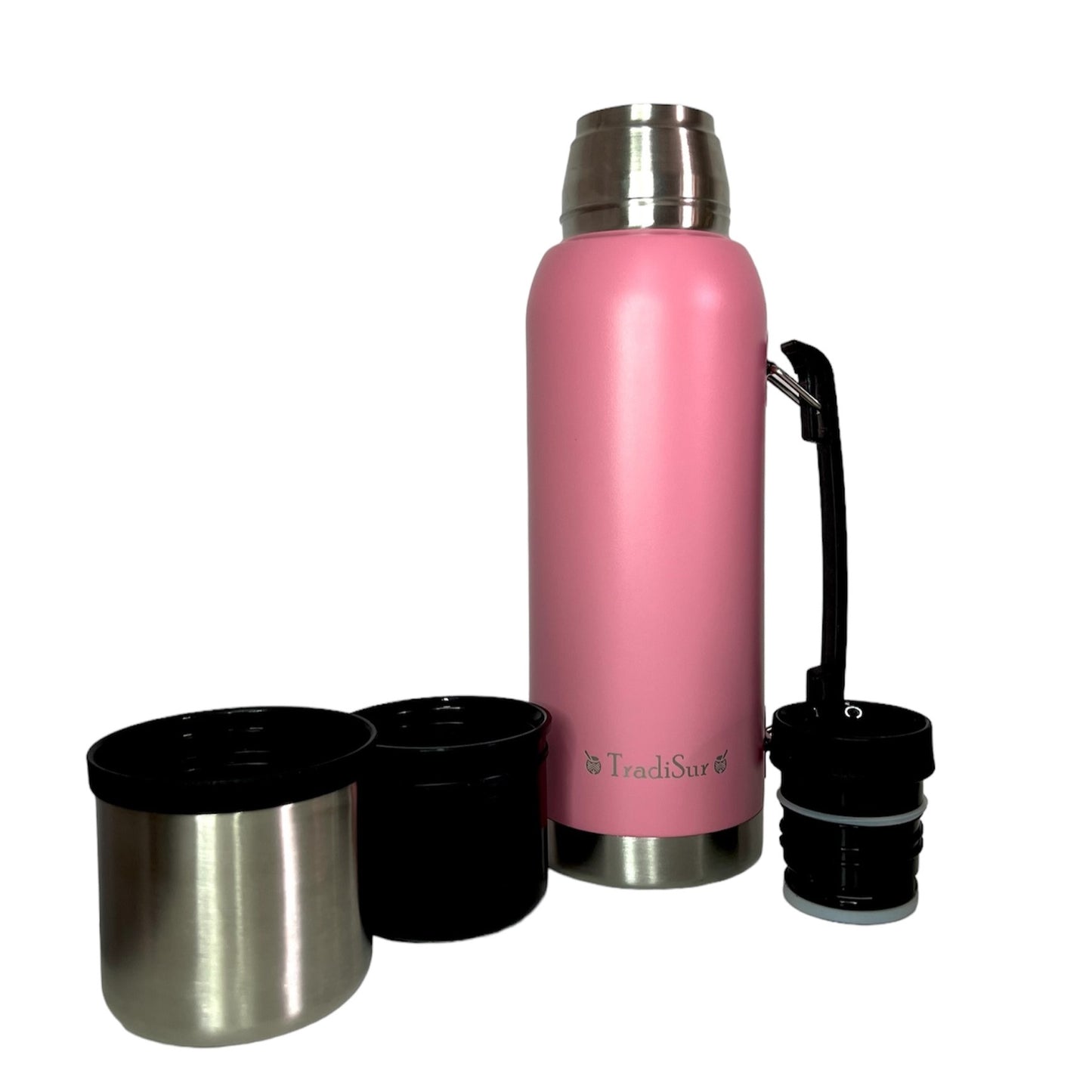 JUEGO DE MATE Y TERMO ROSA (CON BOMBILLA)