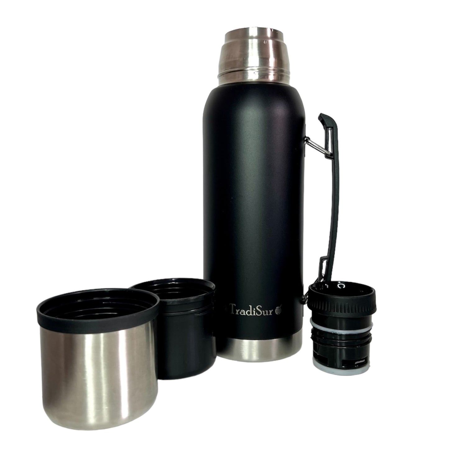 JUEGO DE MATE Y TERMO NEGRO (CON BOMBILLA)